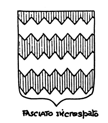 Image of the heraldic term: Fasciato increspato